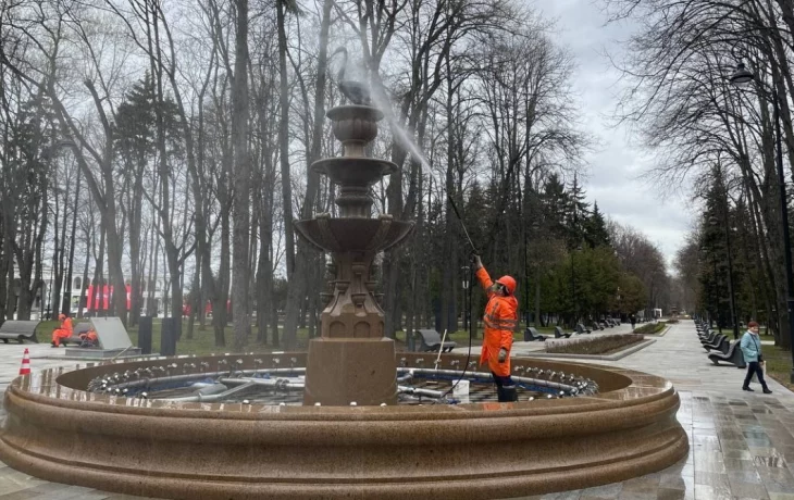 Два исторических фонтана привели в порядок в парке Северного речного вокзала