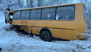 Школьный автобус вылетел в овраг в Архангельской области Школьный автобус вылетел в овраг в Архангельской области