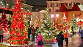 Выставка дизайнерских елей открылась в рамках "Зимы в Москве"