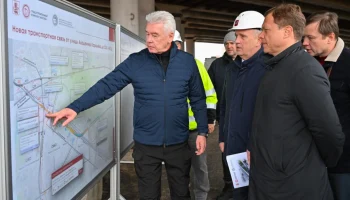 Собянин осмотрел строительство дороги между МСД и улицей Академика Королева