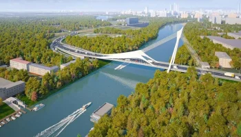 Готовность моста-паруса в районе Новозаводской улицы превысила 15%