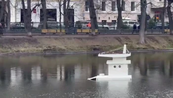 Домик для лебедей установили на Патриарших прудах