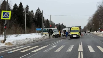 Два человека погибли в ДТП с участием маршрутки и грузовика в Пушкине Два человека погибли в ДТП с участием маршрутки и грузовика в Пушкине