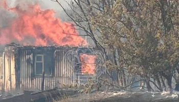 Огонь в воронежском селе Журавка после загорания травы перекинулся на жилые дома