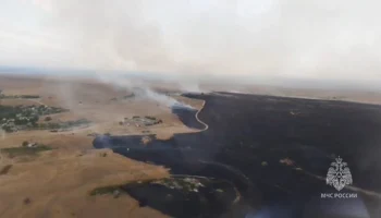 Крупный природный пожар локализован в Крыму