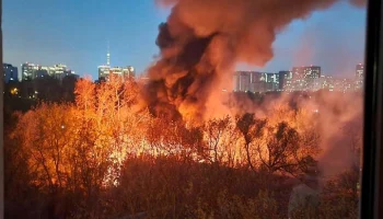Пожар произошел в ангаре на северо-востоке Москвы