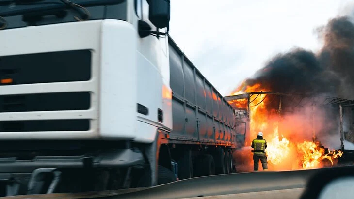 Бензовоз с 30 тыс литров топлива загорелся в американском штате Мичиган Бензовоз с 30 тыс литров топлива загорелся в американском штате Мичиган