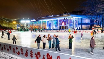 Бесплатный каток открыт на Воробьевых горах в рамках проекта "Зима в Москве"