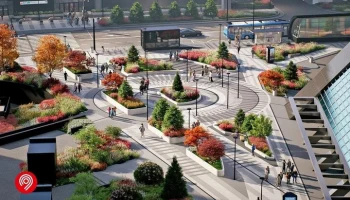Началось благоустройство пешеходной зоны комплекса "Москва-Сити"