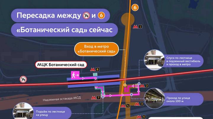 Собянин: Между МЦК и станцией метро «Ботанический сад» появится новая пересадка