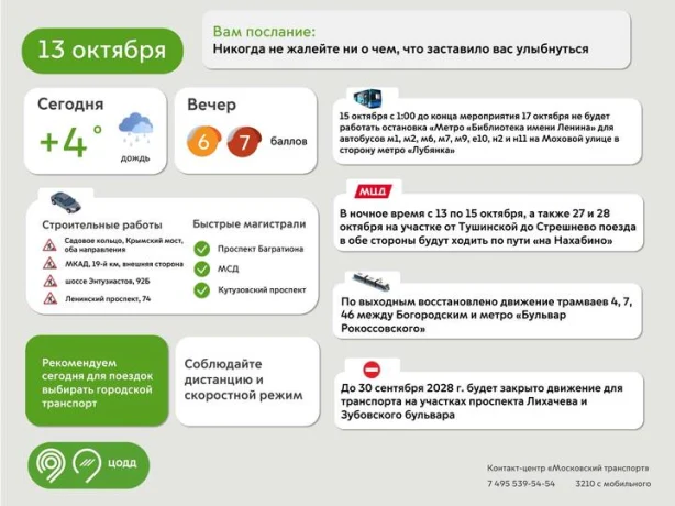 Москвичей призвали пользоваться общественным транспортом из-за непогоды