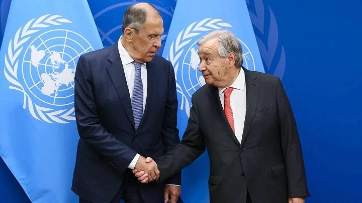 Глава МИД РФ Лавров проводит переговоры с генсеком ООН Гутеррешем в Нью-Йорке Глава МИД РФ Лавров проводит переговоры с генсеком ООН Гутеррешем в Нью-Йорке