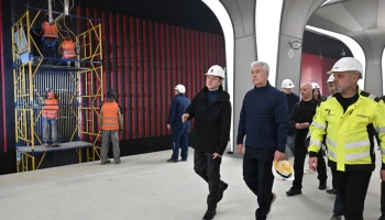 Сергей Собянин осмотрел строящуюся станцию &laquo;Народное Ополчение&raquo; будущей Рублево-Архангельской линии 