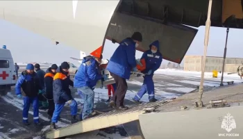 Спецборт МЧС вылетел в Красноярск с 8 пострадавшими в результате ЧП в Туве