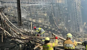 Воробьев заявил об угрозе обрушения остатков потолка в "Крокусе"