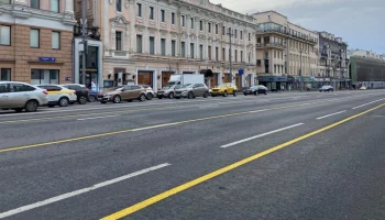 Временную дорожную разметку нанесли в центре Москвы для Парада Победы