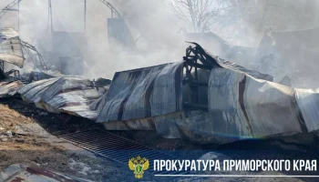 Открытое горение ангара ликвидировано во Владивостоке на площади 450 "квадратов"