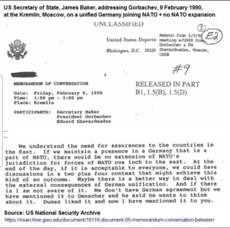 Пушков показал документ об обмане России со стороны США по нерасширению НАТО