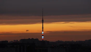 Останкинская башня окрасилась в цвета флага Казахстана в честь визита Токаева