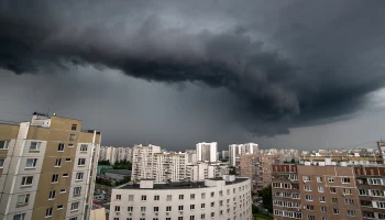 Москвичей предупредили о дожде с грозой и порывистом ветре до вечера 9 июня