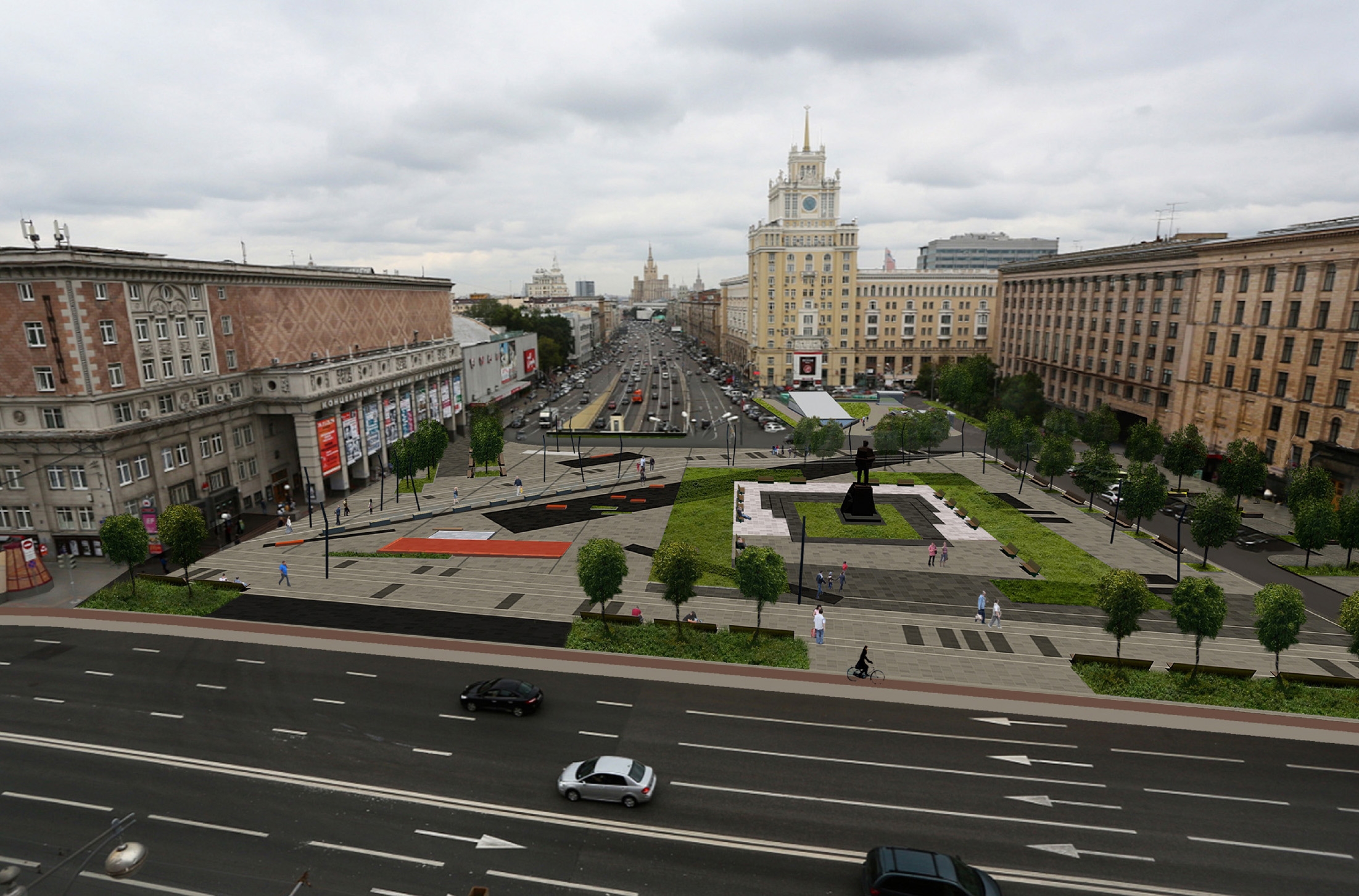 Триумфальная площадь у станции метро Маяковская
